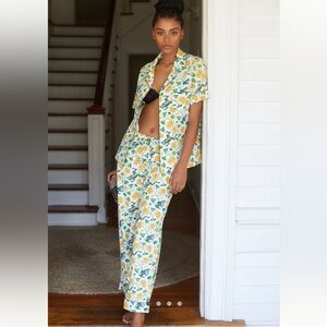 Anthropologie Printfresh Leapfrog Pajama Set 100% Organic Cotton, Size XL - New!